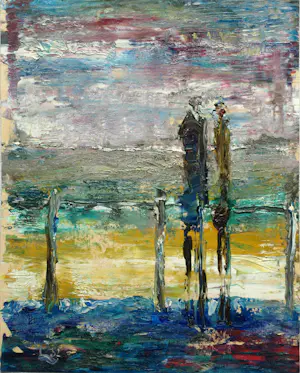 AcheterPeter Leyenaar - (1923-2023) , Acrylverf op canvasboard , Lange figuren I - 1982? Enchérissez de 50!