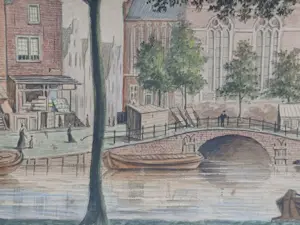 Simon van der Schans - 3 Stadsgezichten. (1881) kopen? Bied vanaf 75!