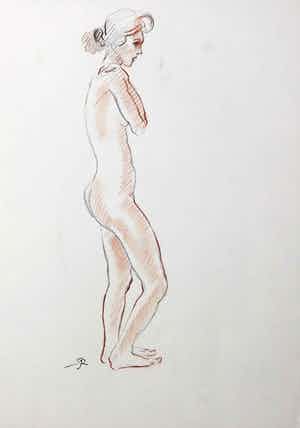 Jan Sluijters (jr.) - Tekening, Staand naakt verkocht voor € 10!