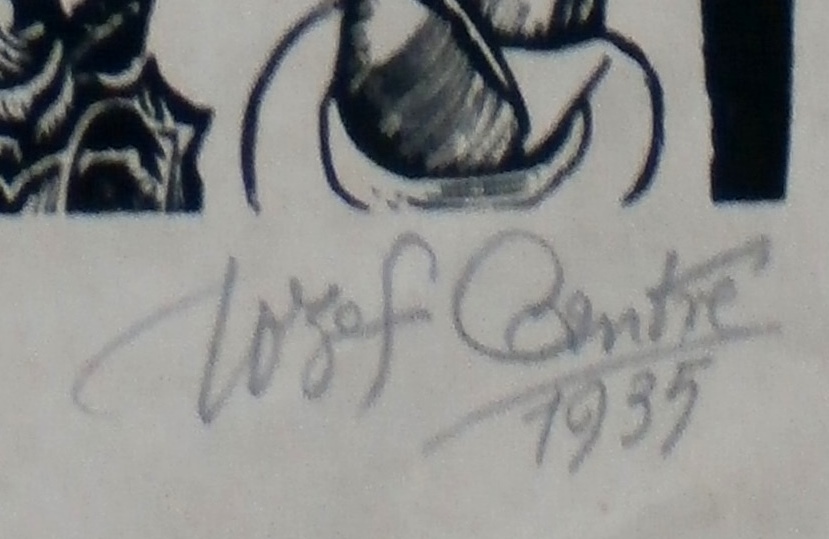 Jozef Cantre - Houtsnede: Waroong "Batavia" - 1935 kopen? Bied vanaf 20!