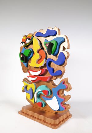 Roja Ting - Tweezijdig beschilderd houten sculptuur kopen? Bied vanaf 1!