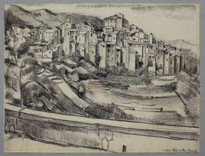 Niet of onleesbaar gesigneerd - krijttekening - Tourrettes-sur-Loup ( Frankrijk) kopen? Bied vanaf 1!