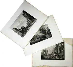 Robert Daudet - Gravure, Lot van drie landschappen verkauft für € 12!