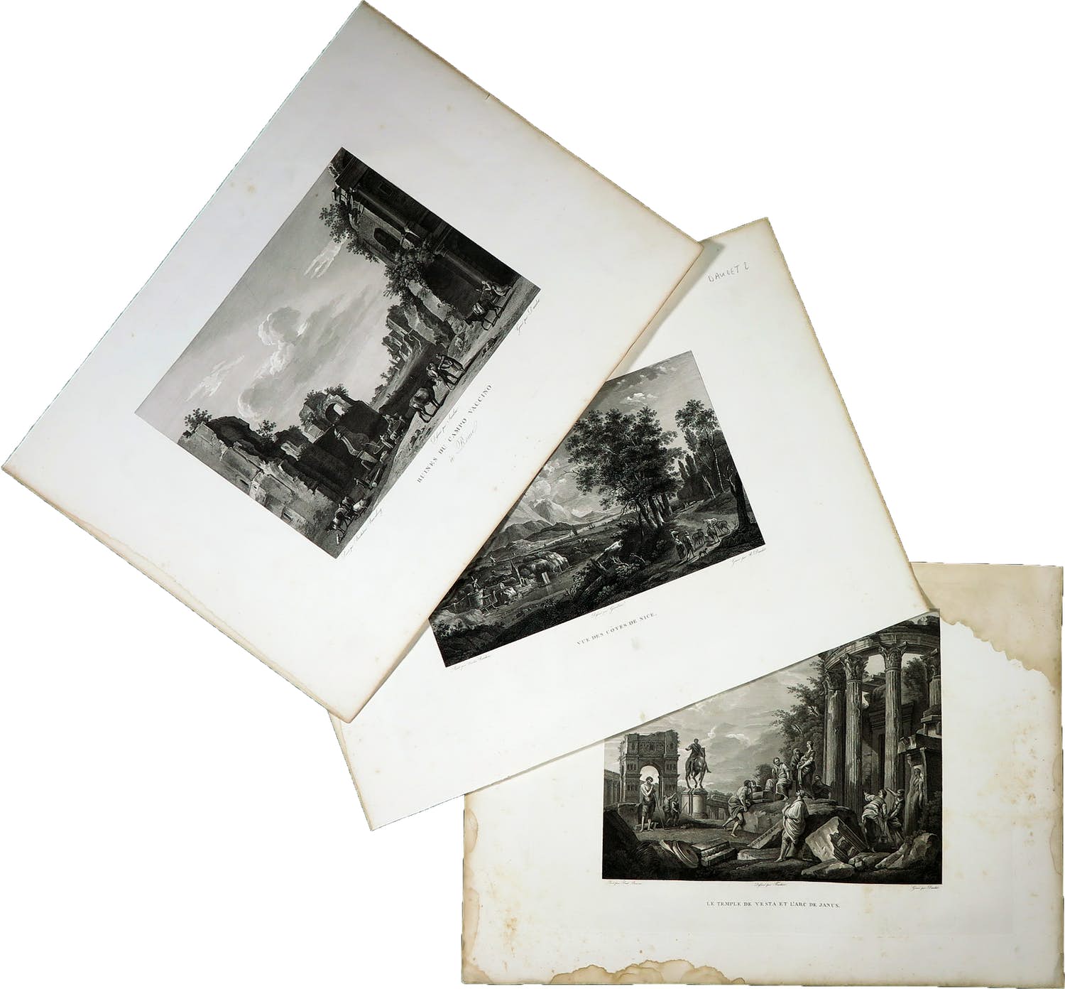 Robert Daudet - Gravure, Lot van drie landschappen kopen? Bied vanaf 1!