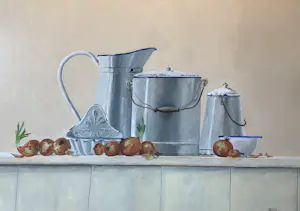 Willie Manders - Emaille Keukengoed met uien kopen? Bied vanaf 130!