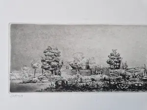 Gerard van Rooy - grote "panorama" Ets (vd drukker) "oud Erf" - beperkte oplage (28/75) kaufen? Bieten Sie von 40!