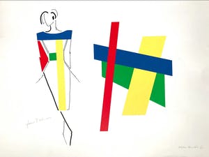 Bob Bonies - & Frans Molenaar: Abstracte compositie - Modeontwerp 2x handgesigneerd 1989 kopen? Bied vanaf 100!