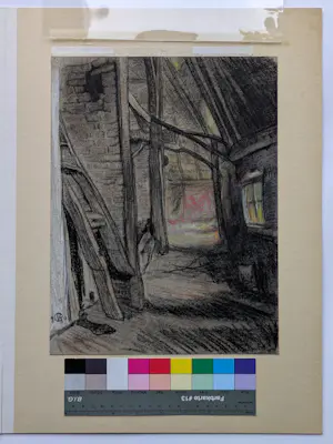 Johannes Graadt van Roggen - 1913 - Interieur van een schuur kopen? Bied vanaf 90!