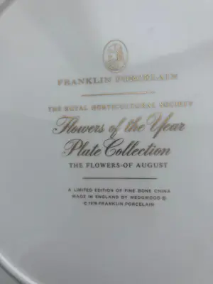 Wedgwood - Flowers of the Year (Franklin): "Bloemen van de maand augustus" (Frl_3). kopen? Bied vanaf 28!
