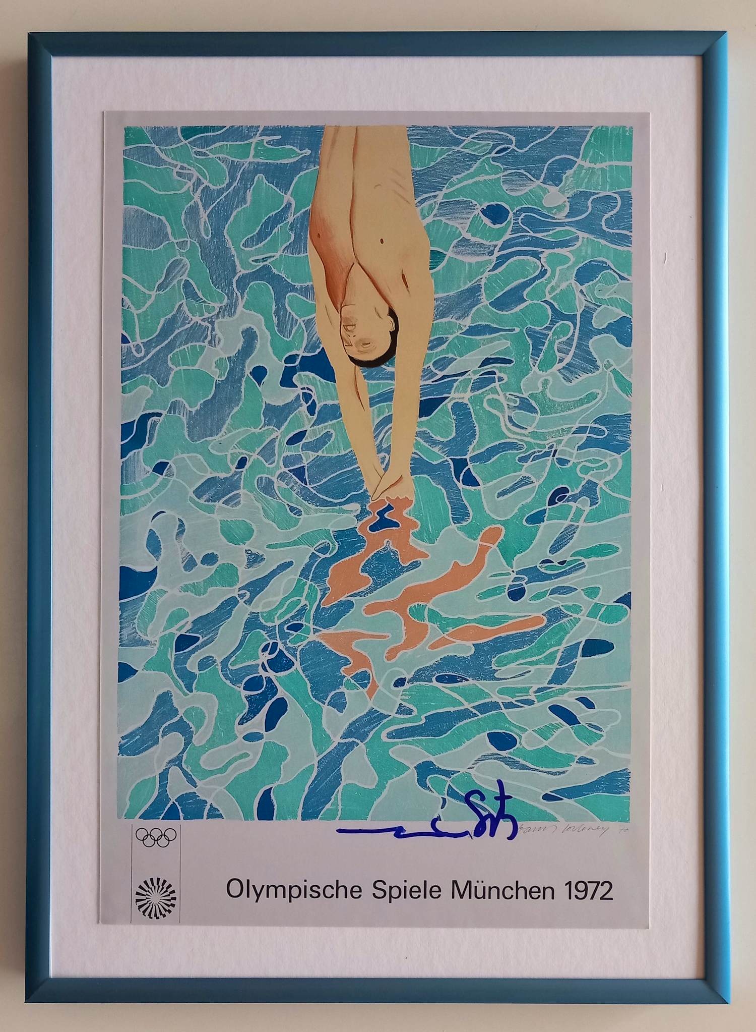 David Hockney - The Diver – Gesigneerd door Mark Spitz kopen? Bied vanaf 180!