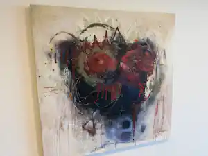 Jeanne Beenackers - NIEUWPRIJS €1800/Schitterend unica schilderij '' Draaiing om de Bron'' verkocht voor € 95!