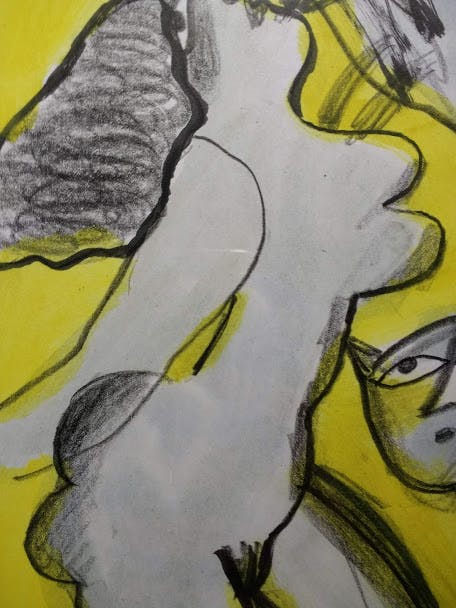 Corneille - tekening in krijt en aquarel, gesigneerd en gedateerd '95, ingelijst kopen? Bied vanaf 1100!