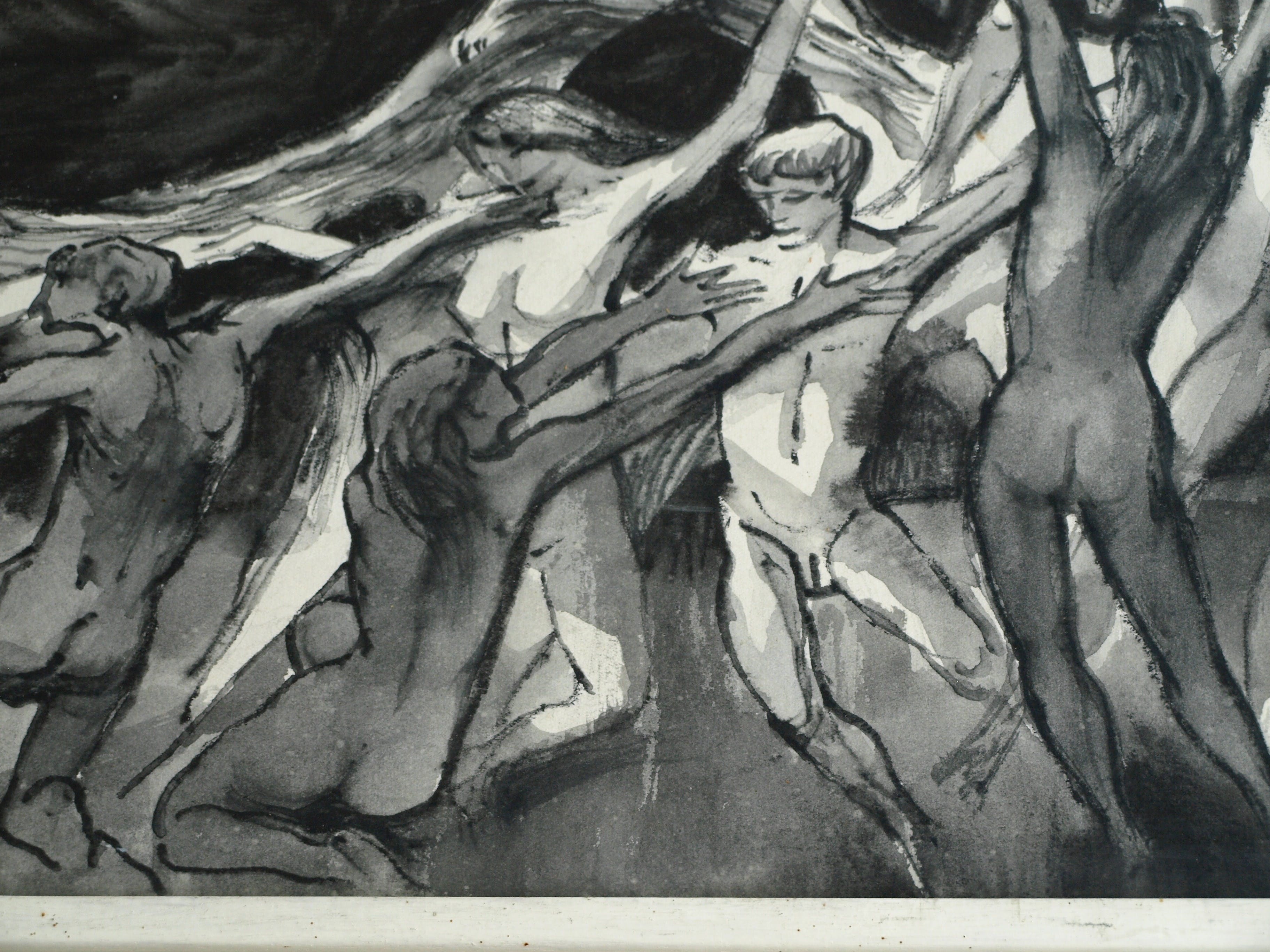 Klaas Pijlman - Pastel en inkt , Naakten – GROOT - ingelijst – 1970 kopen? Bied vanaf 1!