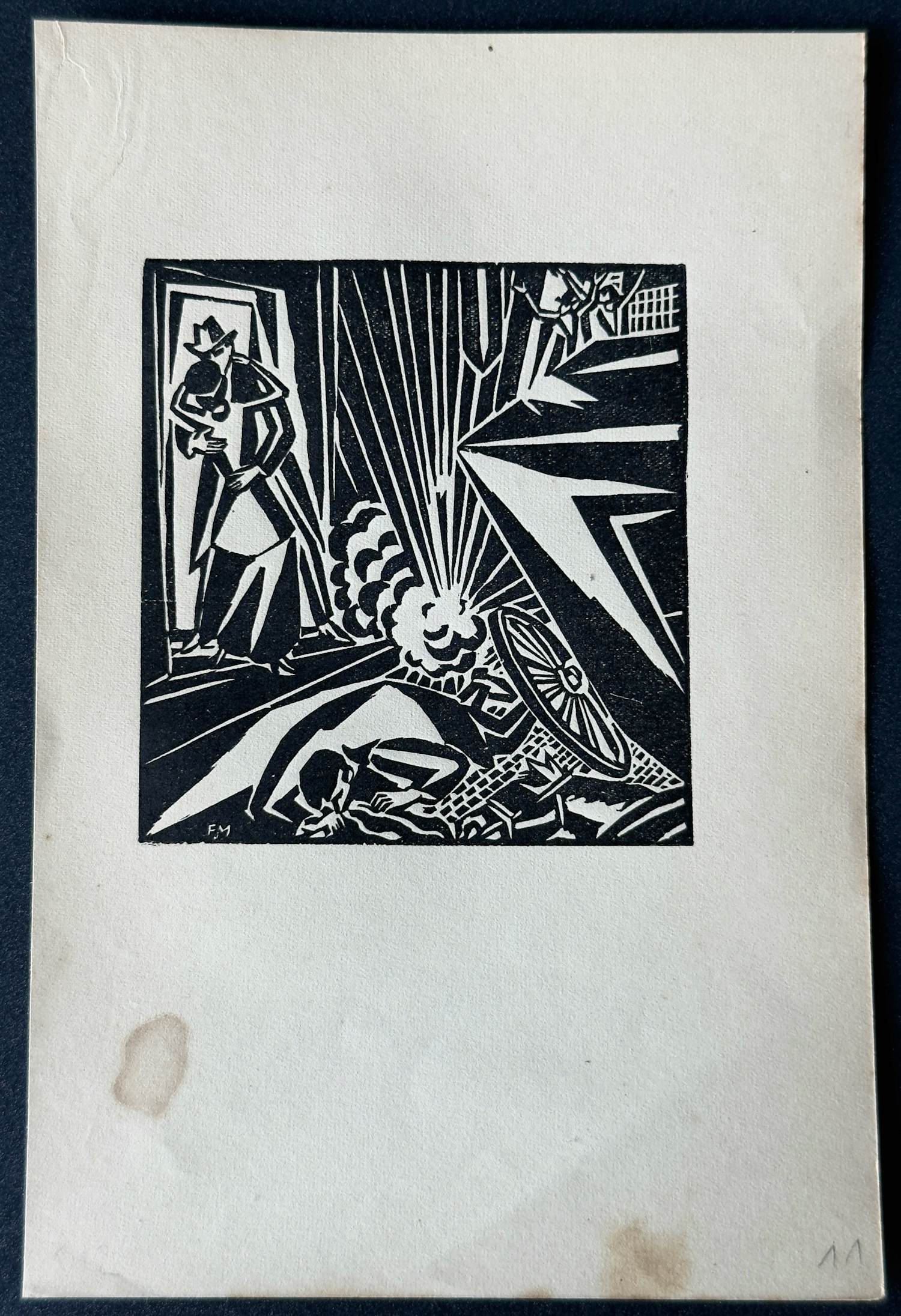 Frans Masereel - Gendarme /Explosion. Original-Holzschnitt 1920 kopen? Bied vanaf 40!