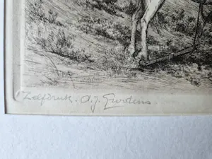 Adrianus Johannes Grootens - Fraaie jaren 30 zeefdruk "in de duinen" - potlood-gesigneerd kopen? Bied vanaf 28!