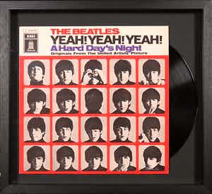 Robert Freeman - Gesigneerde LP-hoes, The Beatles album: Yeah! Yeah! Yeah! - Ingelijst verkocht voor € 1!
