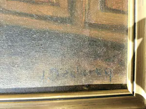 Onbekend - olieverfschilderij typische haard oude hoeve kopen? Bied vanaf 60!