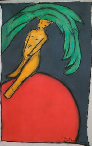 Bart Drost - Grote tekening in pastelkrijt, Zonder titel kopen? Bied vanaf 1!