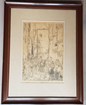 Marius Bauer - ets (groot), handgesigneerd (ingelijst) kopen? Bied vanaf 250!