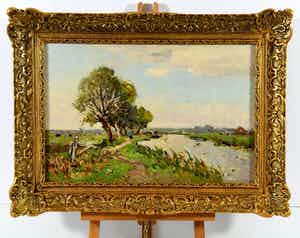 Louis Stutterheim - (1873 - 1943) - "Zomers landschap in 't Gooi" verkocht voor € 340!