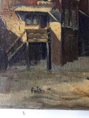 Niet of onleesbaar gesigneerd - Hollands Winterlandschap - Olieverf op doek kopen? Bied vanaf 10!