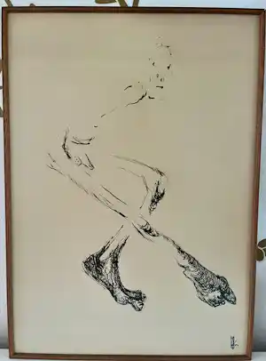 Melle Oldeboerrigter - Naakte man met grote voeten (geen officiële titel) verkauft für € 60!