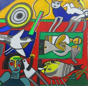 Corneille - Zeefdruk, Zonder titel- Ingelijst (Groot) kopen? Bied vanaf 250!