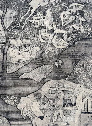 Alexander Bobkin - handgesigneerde ets | 'Siberië' (Zeer groot) kopen? Bied vanaf 150!