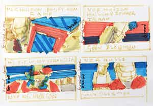 Herman Brood - Stifttekening, Vier-luik Verhuizing blijft een ramp (...) verkocht voor € 200!