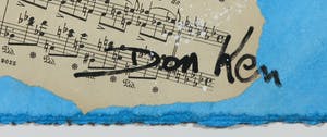 Don Ken - Acryl op collage van partituren, Mickey Mouse - Ingelijst kopen? Bied vanaf 1!