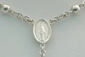 15- Fraai massief 2e gehalte zilveren Rozenkrans & Madonna collier - GROOT! kopen? Bied vanaf 120!