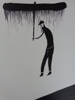 Henk Visch - ZWARTE FIGUUR / ZW-W LITHO / 50x35cm / SIG kopen? Bied vanaf 45!