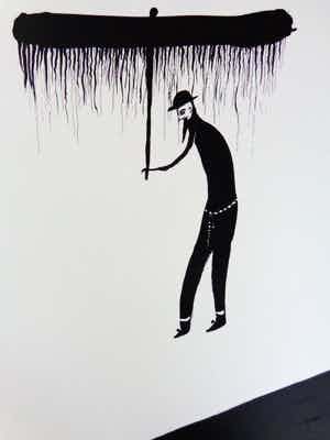 Henk Visch - ZWARTE FIGUUR / ZW-W LITHO / 50x35cm / SIG verkocht voor € 45!