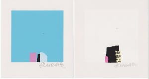 Bodo Schramm - Twee handgesigneerde zeefdrukken: Abstracte Composities I, II kopen? Bied vanaf 15!