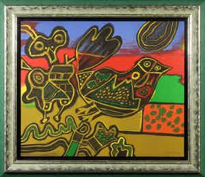 Corneille - Litho, L'oiseau - Ingelijst verkocht voor € 300!