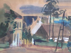 Hein Stork - Frans dorpsgezicht - Gemengde techniek kopen? Bied vanaf 45!