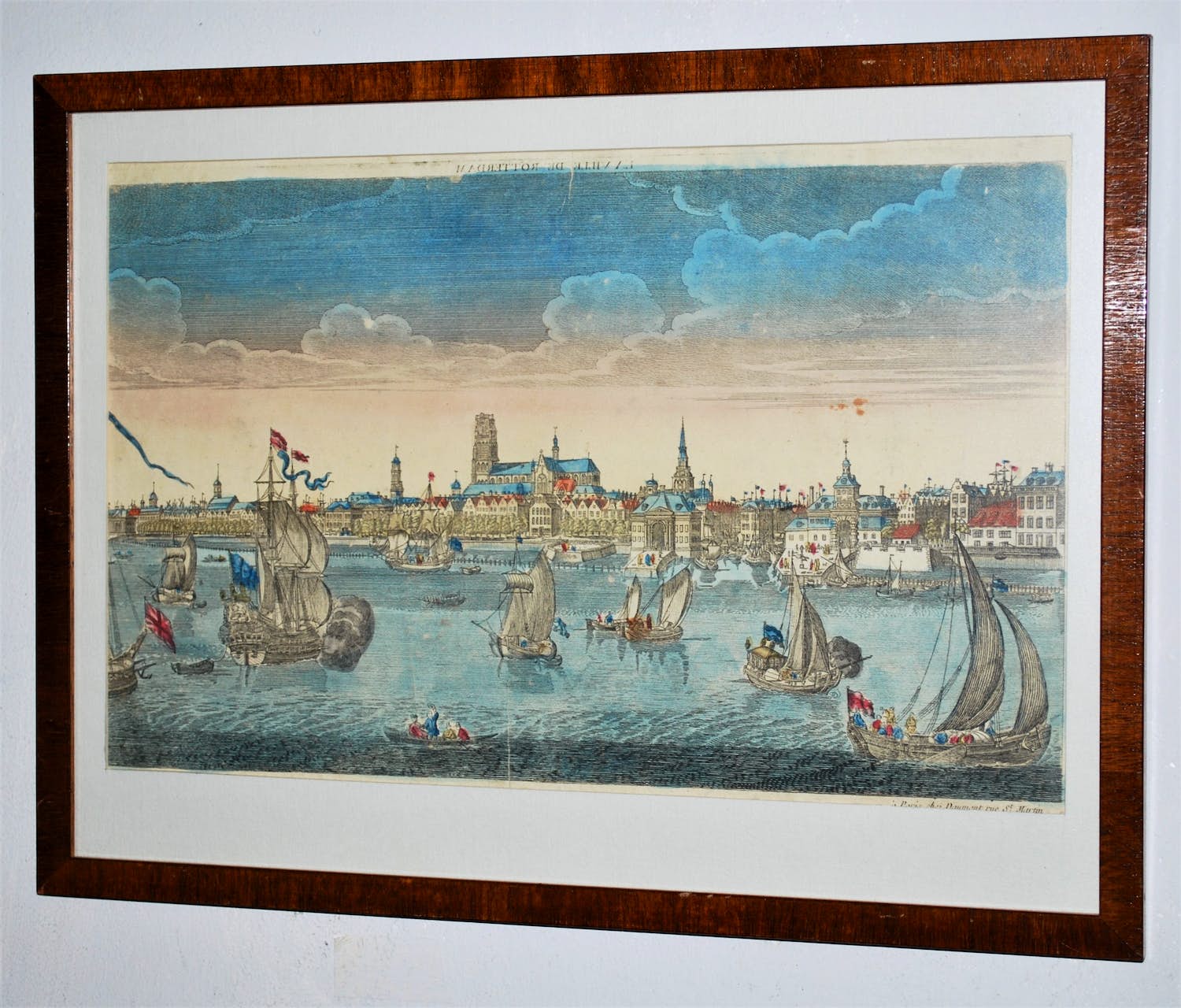 Jacques Chéreau - ets van Rotterdam ,1770 en verso een ets van Rome verkocht voor € 50!