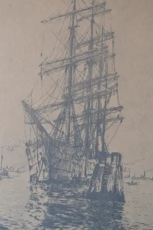 Marius de Jongere - Rotterdam, Bark Ponapé aan de Maashaven - Ets kopen? Bied vanaf 20!