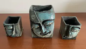 Jaroslav Safr - Drie Kunstkeramische sculpturale koppen of gezichten kopen? Bied vanaf 75!