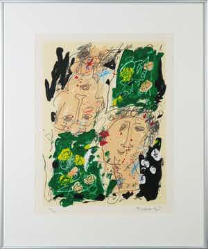 Kees Salentijn - Zeefdruk, Vestidos VI - Ingelijst verkocht voor € 50!