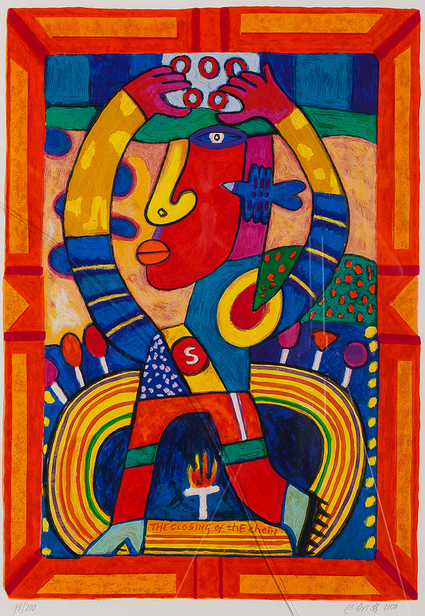 Clemens Briels - The closing of the chain - Zeefdruk op papier - gesigneerd r.o. - oplage 93/200  kopen? Bied vanaf 50!