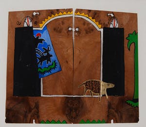 Margriet Oomen - Oerwoud - Gouache en goudverf op houtfineer kopen? Bied vanaf 20!