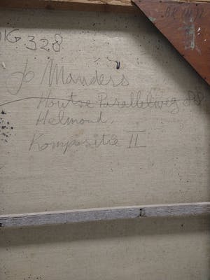 Jo Manders - 'Kompositie II' - Olieverf 1974 kopen? Bied vanaf 350!