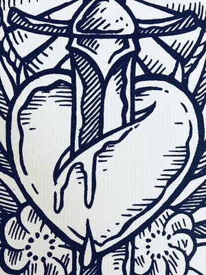 Henk Schiffmacher - Tattoo Bloedend Hart, gesigneerd kopen? Bied vanaf 25!