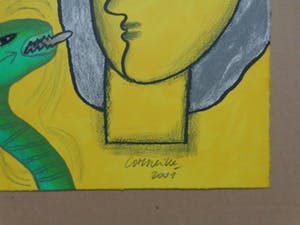 Corneille - GEEL HOOFD & VOGEL / KLEURLITHO / 70x50cm / SIG / 2001 kopen? Bied vanaf 95!