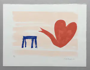 Klaas Gubbels - ‘Hartenkan met tafel’ - zeefdruk - 2005 - oplage XX kopen? Bied vanaf 295!