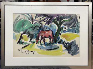 Freek van den Berg - Landschap met paard kopen? Bied vanaf 150!