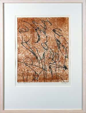 Jules Bekker - Monotype, Zonder titel - Ingelijst verkocht voor € 50!