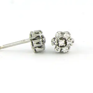 14k witgouden oorknoppen bezet met single cut geslepen diamant tot. 0.18ct kopen? Bied vanaf 260!