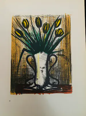 Bernard Buffet - Bouquet de tulipes jaunes, 1965. Lithografie. kaufen? Bieten Sie von 25!